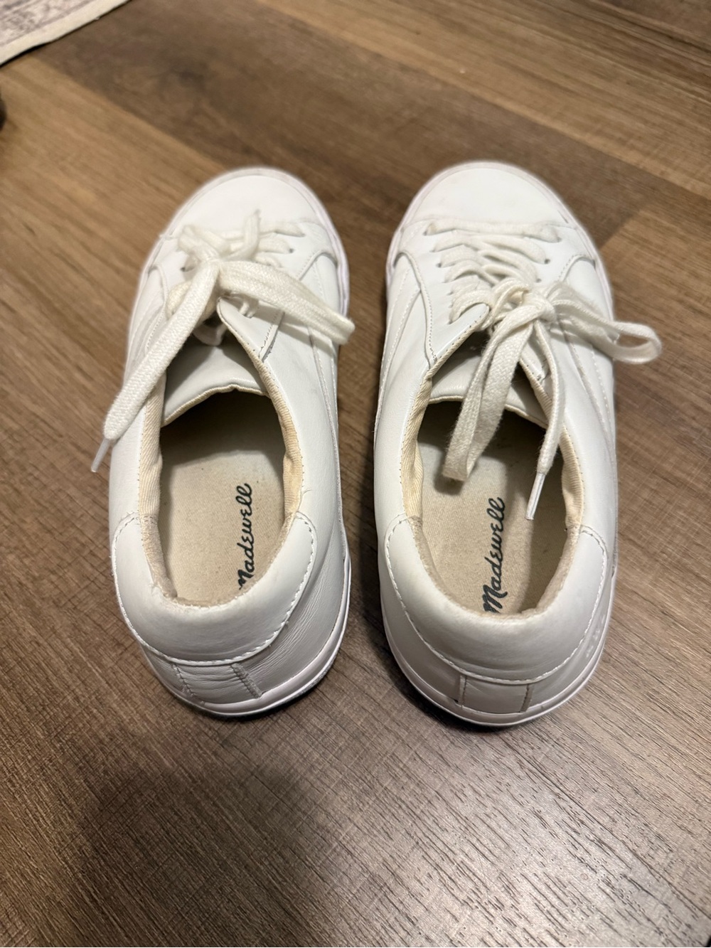Madewell Cream White Low-Top Leather Sneakers - Picture 2 of 5